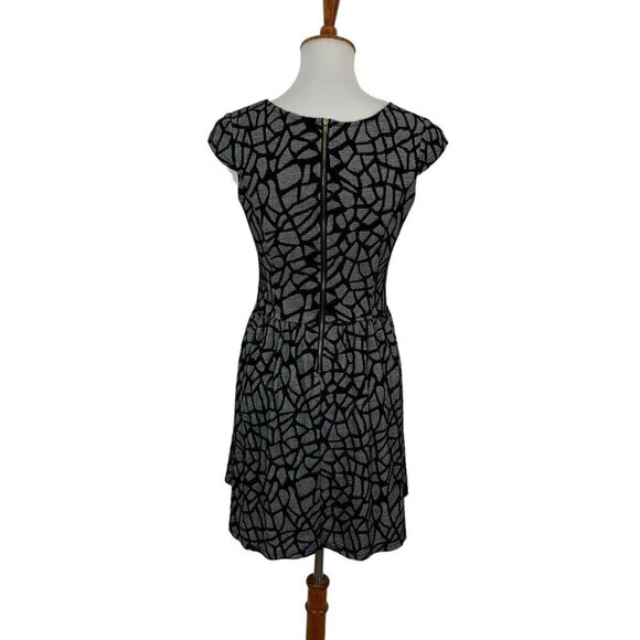 Collective Concepts Black Mesh Overlay Fit And Flare Party Dress XS - Picture 4 of 6